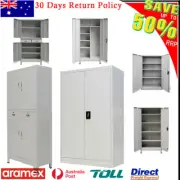 Metal File Cabinet Lockable Storage 2 Door Steel Office Filing Documents Locker