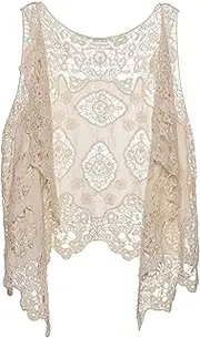 [FindThy] Women’s Hollow Knitting Stitch Cardigan Open Front Draped Boho Hippie Crochet Vest