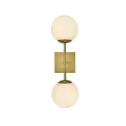 Living District Neri 2 Light 6" Wall Sconce, Satin Gold/White - LD2358SG