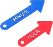 Abaodam 2pcs Educational Rotatable Clock Hands for Boys and Girls Movable Clock Needles Learning Toy for Telling and Math Skill Development Bright Design for Easy Identification