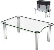 MAYJOY Water Dispenser Stand, Clear Tempered Glass, Compatible with Brita & ZeroWater Pitchers, Countertop Drink Dispenser Holder