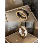 SHAW二手 BVLGARI/寶格麗 B.ZERO1戒指 白/黑 陶瓷 玫瑰金戒指 347009 現貨