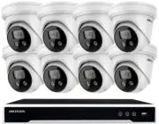 Hikvision 8MP 4K-UHD 8CH NVR 4TB 8x PoE 2.8MM LED Strobe Siren Dome Came OzStock