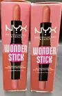 (2 Ct.) NYX Wonder Stick Blush - Dual-Ended Cream Blush #WSB01 Light Peach +Baby