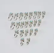 WHOLESALE 22PC 925 SOLID STERLING SILVER BLUE LARIMAR RING LOT j644