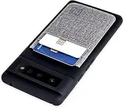 [Dockem] Wallet Case for Pixel 6: Liquid Silicone Shell with 2 Credit Card Holder Pockets: Luxe M2T, Canvas Style Synthetic Leather (Black/Grey)
