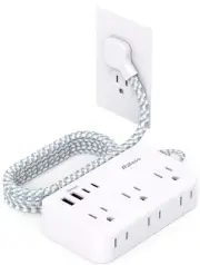 Power Strip Extension Cord - 6 Outlets and 4 USB (2 USB C), 5Ft Braided Cord ...
