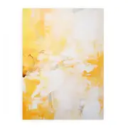 White Yellow Abstract Painting Canvas Print