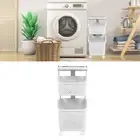 (2 Layers)Rolling Laundry Hamper PP ABS Laundry Shelf Clothes Storage Basket JY