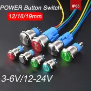 Ø12/16/19mm SmartSwitch 3V/6V 12V/24V LED Illuminated ON/OFF POWER Button Switch