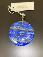 BSC Round LAPIS~925 STERLING SILVER PENDANT [ONLY] 16GR~ 1 1/4”
