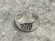 Sterling Silver Butterfly Toe Ring, Midi Ring, Gift For Daughter, Beach Jewelry