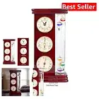 Elegant Analog Weather Station with Galileo Thermometer & Precision Clock - Gold