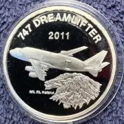 2011 Boeing 747 DreamLifter Cargo 1.5 oz Silver Coin - BECC Medals Since 1977