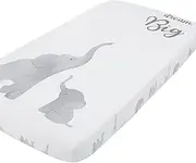 NoJo Elephant Tribe Grey and White 100% Cotton Photo Op Fitted Crib Sheet