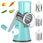 Rotary Cheese Grater Manual Kitchen Shredder Mandoline Vegetable Slicer Grinder
