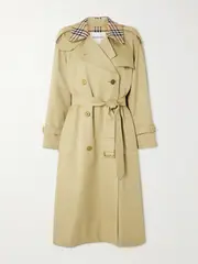 [Burberry] Burberry - Castleford Checked Cotton-gabardine Trench Coat - Beige - UK 18 UK 18 Neutrals