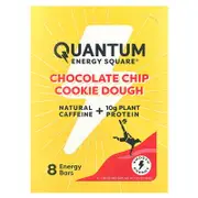 Quantum Energy Square, Energy Square®, Chocolate Chip Cookie Dough, 8 Bars, 1.69 oz (48 g) Each
