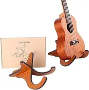 TIHOOD Wooden Ukelele Stand Holder Musical Instrument Stand Concert Portable Wood Stand for Small Guitar, Violin, Banjo