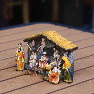 聖誕聖誕馬槽組場景裝飾禮盒聖誕禮物樹脂工藝品