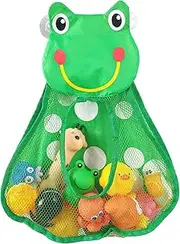 LIUJINCAN Baby Bath Toy Mesh Bag Storage Bathroom Bathtub Suction Holder Net Organizer Quick Drying and Mould Proof (Green Frog)