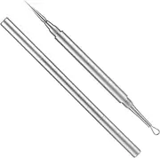 Blackhead Extractor, Metal 2 in 1 Acne Clean Needle Professional Pimple Popper Needle Whitehead Popping Extractor Double-Ended Black Head Remover Comedone Tool for Nose & Face(Silver)