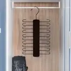 Wooden Tie Rack Multifunctional Closet Organizer Rack Anti-Slip for Home Storage