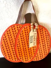 Way To Celebrate Harvest Fall Thanksgiving Pumpkin Patch Hanging Sign Decor NEW