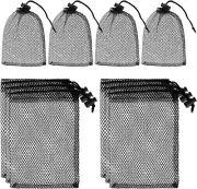 10PCS Small Mesh Bags Drawstring Black Mesh Drawstring Bag Mini Nylon Net Bags w