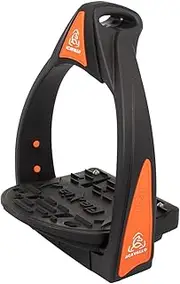 Acavallo Flexia Stirrups, One Size, Black/Orange, Set of 2