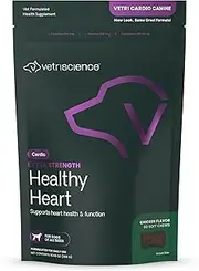 VETRISCIENCE Vetri Cardio Canine Complete Cardiovascular Support for Dogs with CoQ10, Taurine and Arginine, 60 Chews