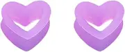 [NewZenro] Heart Silicone Ear Tunnel Plugs Gauges Expanders Hollow Flexible Soft Tunnels Kit Stretcher Earrings Fashion Lobe Piercing Body Birthday Jewelry for Women Her