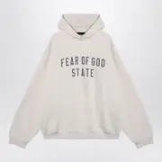 [Fear of God Essentials] White Hoodie With Logo XS Green