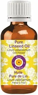 Deve Herbes Pure Linseed Oil (Linum usitatissimum) Natural Therapeutic Grade Cold Pressed 5ml (0.16 oz)
