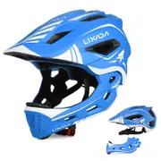 Lixada Kids Detachable Full Face Helmet Children Sports Safety Bike Helmet Protective Gear for blue