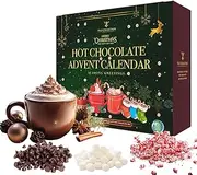 Hot Chocolate Advent Calendar 2023, Christmas, 24 Day Gift Set with Hot Chocolate Selection with Mini Marshmallows for Hot Chocolate | Candy Canes | Chocolate Drops | 12 Flavors,