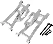 2 Pieces RC Suspension Arm Rear Lower Swing Suspension Arm Heavy Duty Aluminum 1:14 RC Model Upgrade Parts Rear Lower Arms, Argent