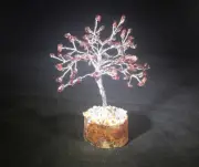 NATURAL GARNET GEMSTONE CHIP TREE WITH 100 STONES CRYSTAL TREE OF LIFE