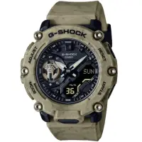 在飛比找momo購物網優惠-【CASIO 卡西歐】G-SHOCK 荒野沙漠雙顯錶-砂土棕