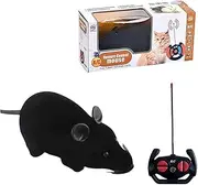 Robotic Mouse Cat Toy Interactive Pet Play for Cats Kittens Remote-Controlled Rats Plastic Electronic Cat Toy RC Cat Toy, Black