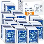 50 Packs Instant Ice Cold Pack (6” x 4.5”) - Disposable Instant Ice Packs for Injuries | Cold Compress Ice Pack for Pain Relief, Swelling, First Aid, Toothache, Athletes & Outdoor Activities