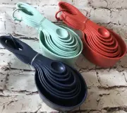Measuring Cups & Spoons Mainstays 9-Pc OVAL Colorful Kitchen Baking Tools NEW