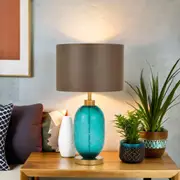 Manolo Table Lamp in Teal and Brown