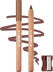Brown Lip Liner – Dark Nude Matte Waterproof Lip Liner Pencils for Defining & Filling Lips, Long-Lasting Smooth Lip Makeup, High Pigmented Pack Includes Sharpener#01