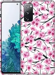 SuzaCase Back Case for Samsung Galaxy S20 FE 5G / 4G / 2022 5G - Stylish Cherry Blossoms Watercolored Design Printed Cute, Sleek Durable Hardshell Protective Case for S20 FE 5G/ 4G / 5G 2022
