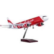 1:80 AirAsia A320 Plane Model / LED Light & Wheel Air Asia Airbus Aircraft Model