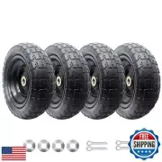 10-Inch Solid Replacement Tire and Wheel 4.10/3.50-4" - Flat Free Tires for C