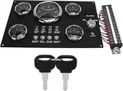 Digital Gauge Cluster Panel Display RPM Fuel Level Oil Pressure Water Temp Voltage 7 Color Backlight for RV Boat for Yacht
