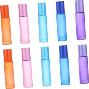 FOYTOKI 10Pcs Essential Oil Roller Bottles Portable Glass Perfume Bottles with Rolling Ball Design Leak and Lightweight for Travel