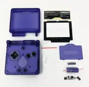 GBA SP Game Boy Advance SP IPS Ready Housing Shell Clear Indigo Purple GameBoy